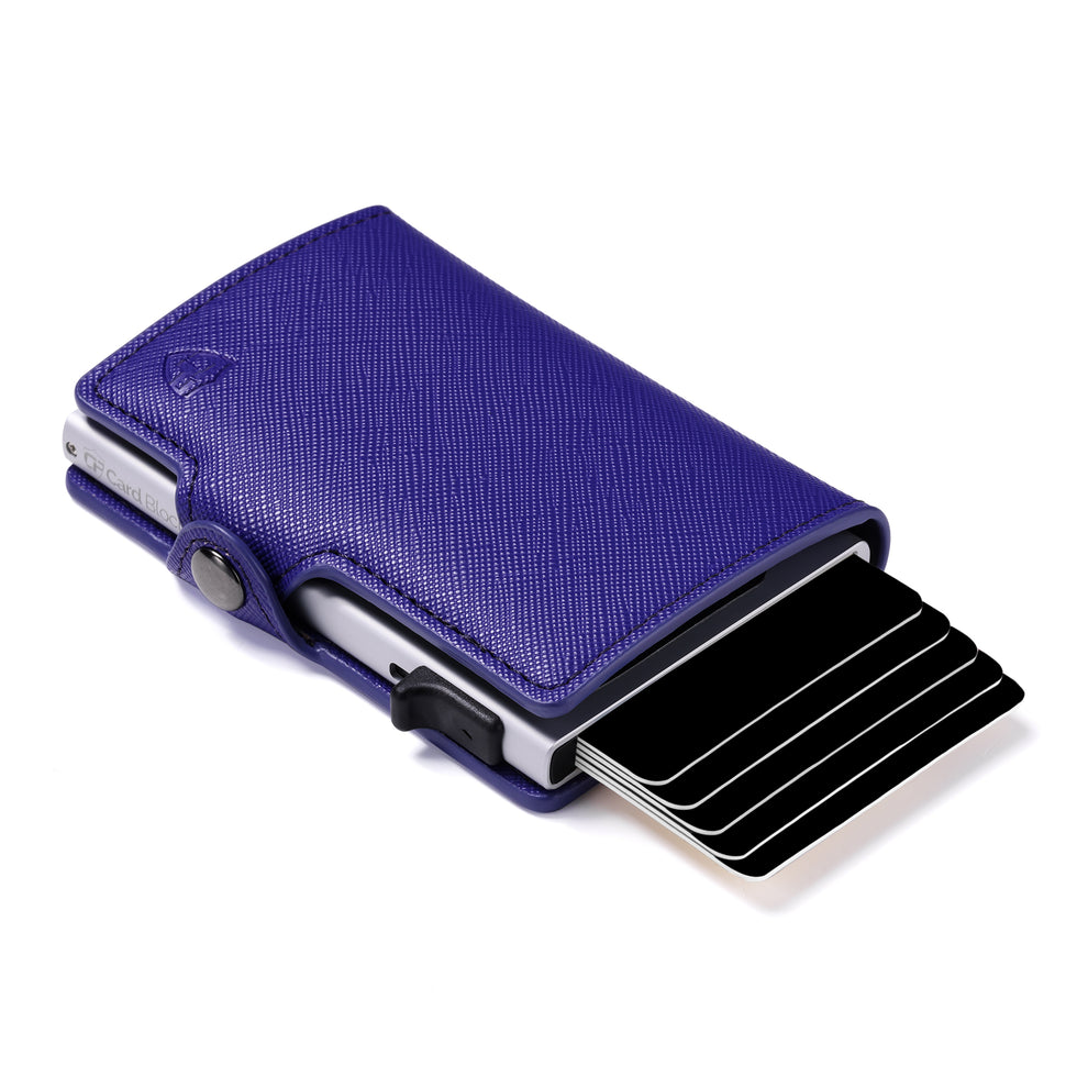 Card Blocr Credit Card Wallet For Women In Purple Saffiano Pu Leather Conceal Plus 8360